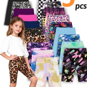 5-Pack Girls Yoga Bike Shorts