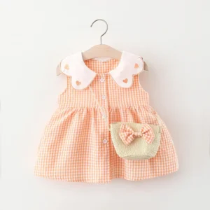 Baby Girl Plaid Dress Set
